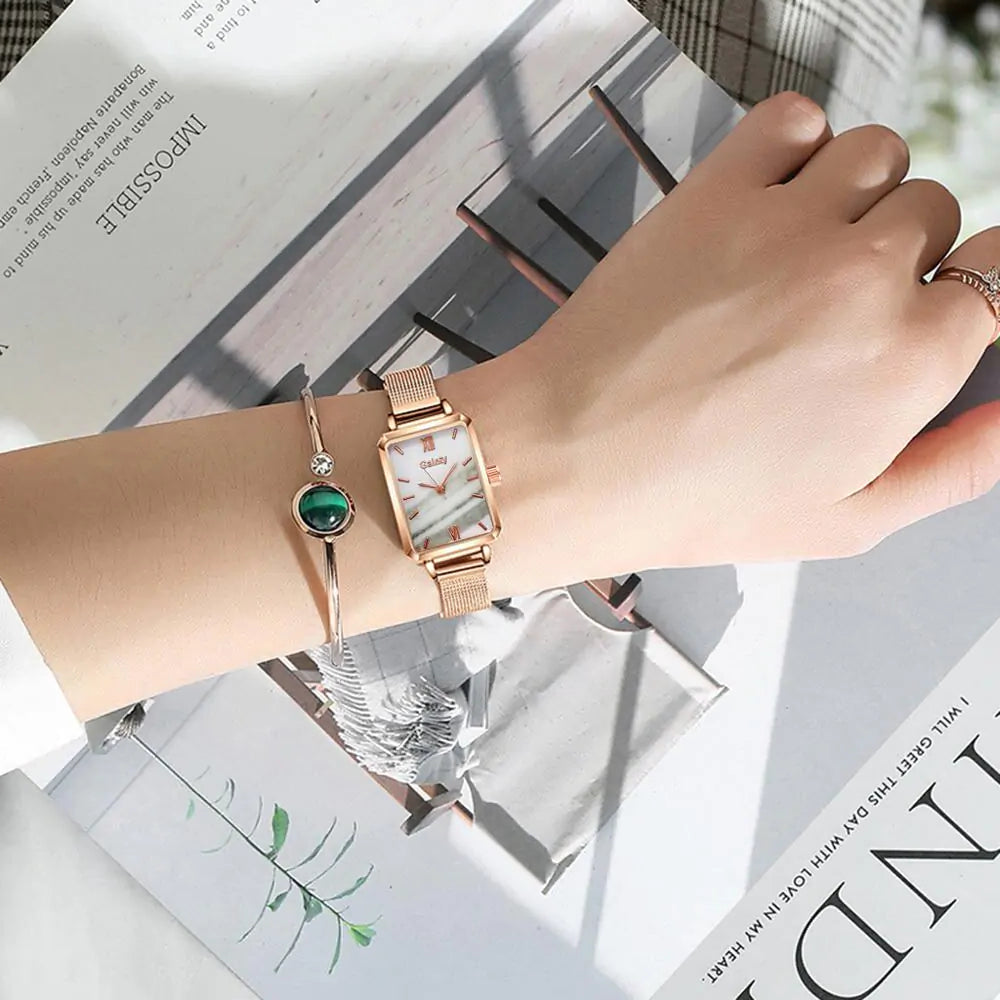 Square Quartz Watch – Minimalist Geometric Design with Precision Quartz Movement (34mm Stainless Steel Case, Scratch-Resistant, Unisex Style)