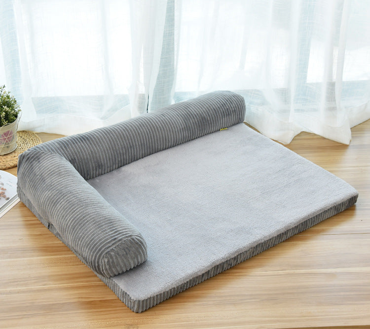 Corduroy Pet Sofa – Soft, Supportive Lounger for Dogs & Cats