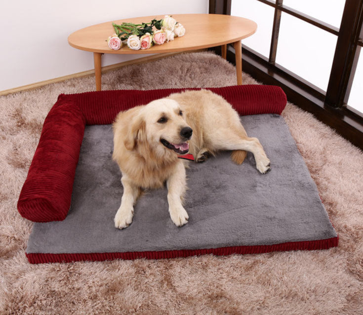 Corduroy Pet Sofa – Soft, Supportive Lounger for Dogs & Cats