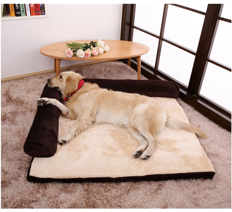 Corduroy Pet Sofa – Soft, Supportive Lounger for Dogs & Cats