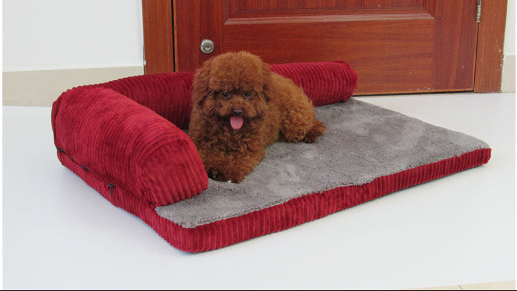 Corduroy Pet Sofa – Soft, Supportive Lounger for Dogs & Cats