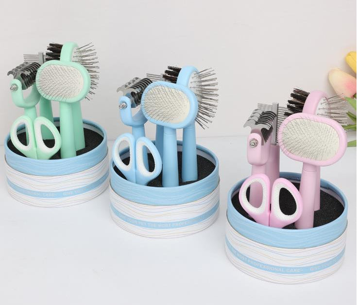 Pet Grooming Care Kit – 5-in-1 Beauty Comb Set with Nail Clippers & Detangling Tools (Cats & Dogs)
