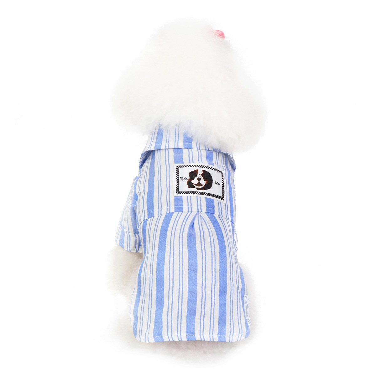 Dog Cat Clothes – Soft Cotton Leisure Shirts for Pets in Blue or Pink (S to 2XL Sizes)