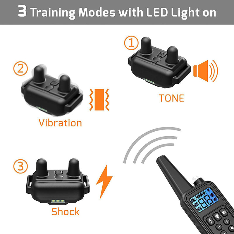800M Remote Dog Training Collar – Waterproof Design with Soft Contact Points, Vibration, Tone & Shock Modes (For 1 Dog)