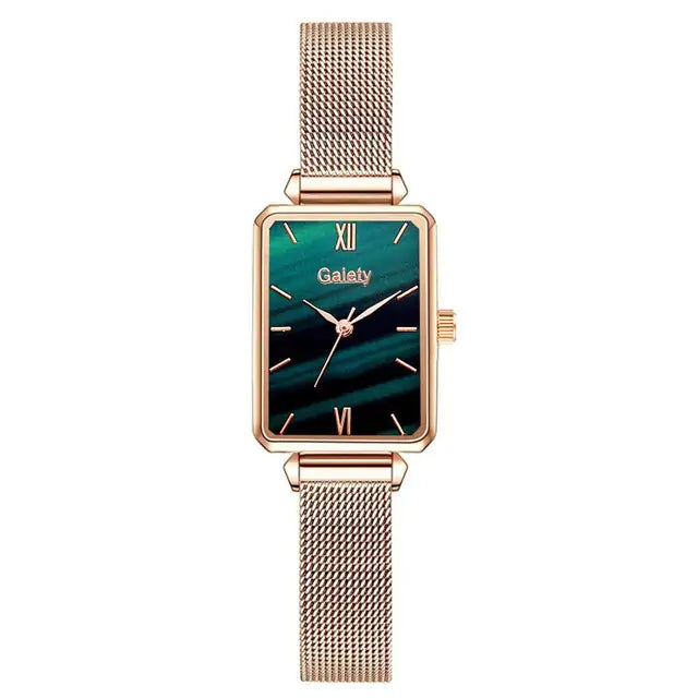 Square Quartz Watch – Minimalist Geometric Design with Precision Quartz Movement (34mm Stainless Steel Case, Scratch-Resistant, Unisex Style)