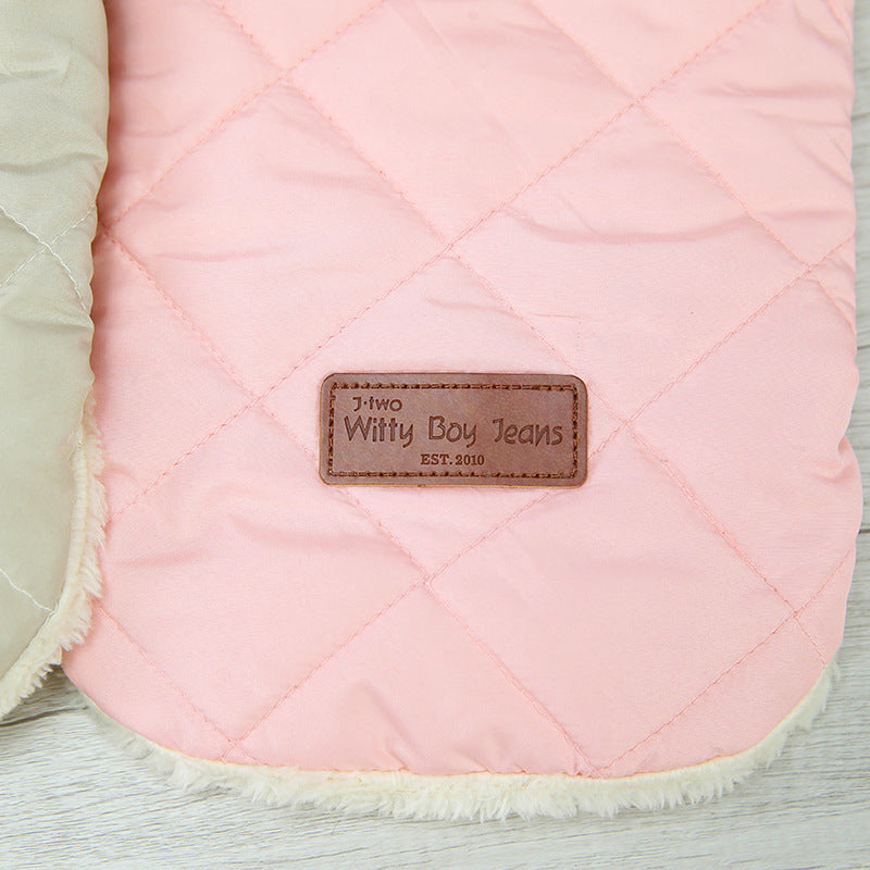 Dog Clothes for Pomeranians – Quilted Embroidered Nylon & Cotton Outfits with Plush Lining (S to XXL Sizes)