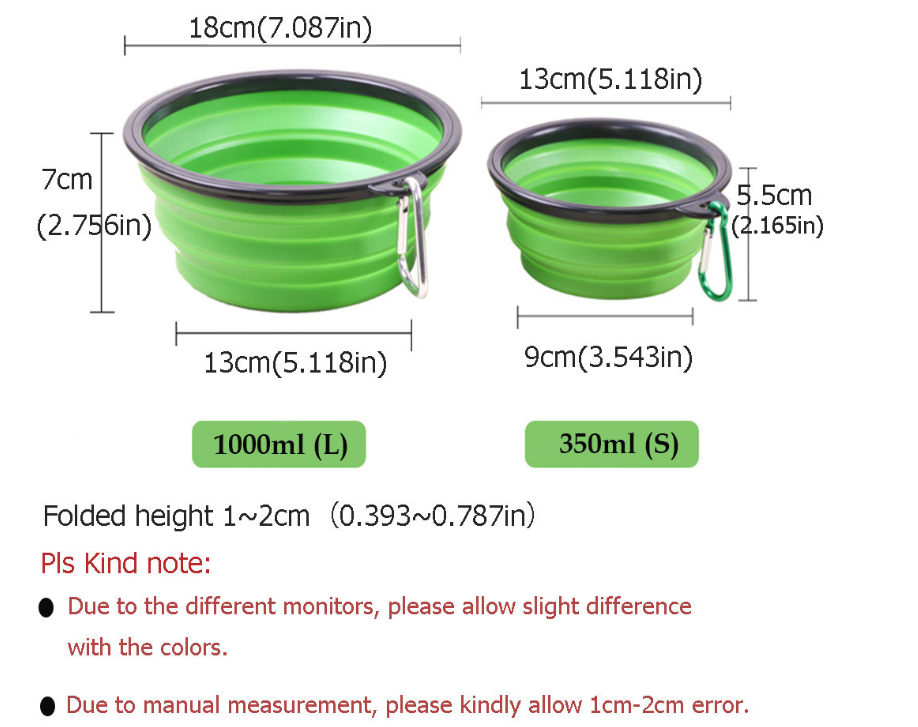 Portable Folding TPE Silicone Pet Bowl for Dogs