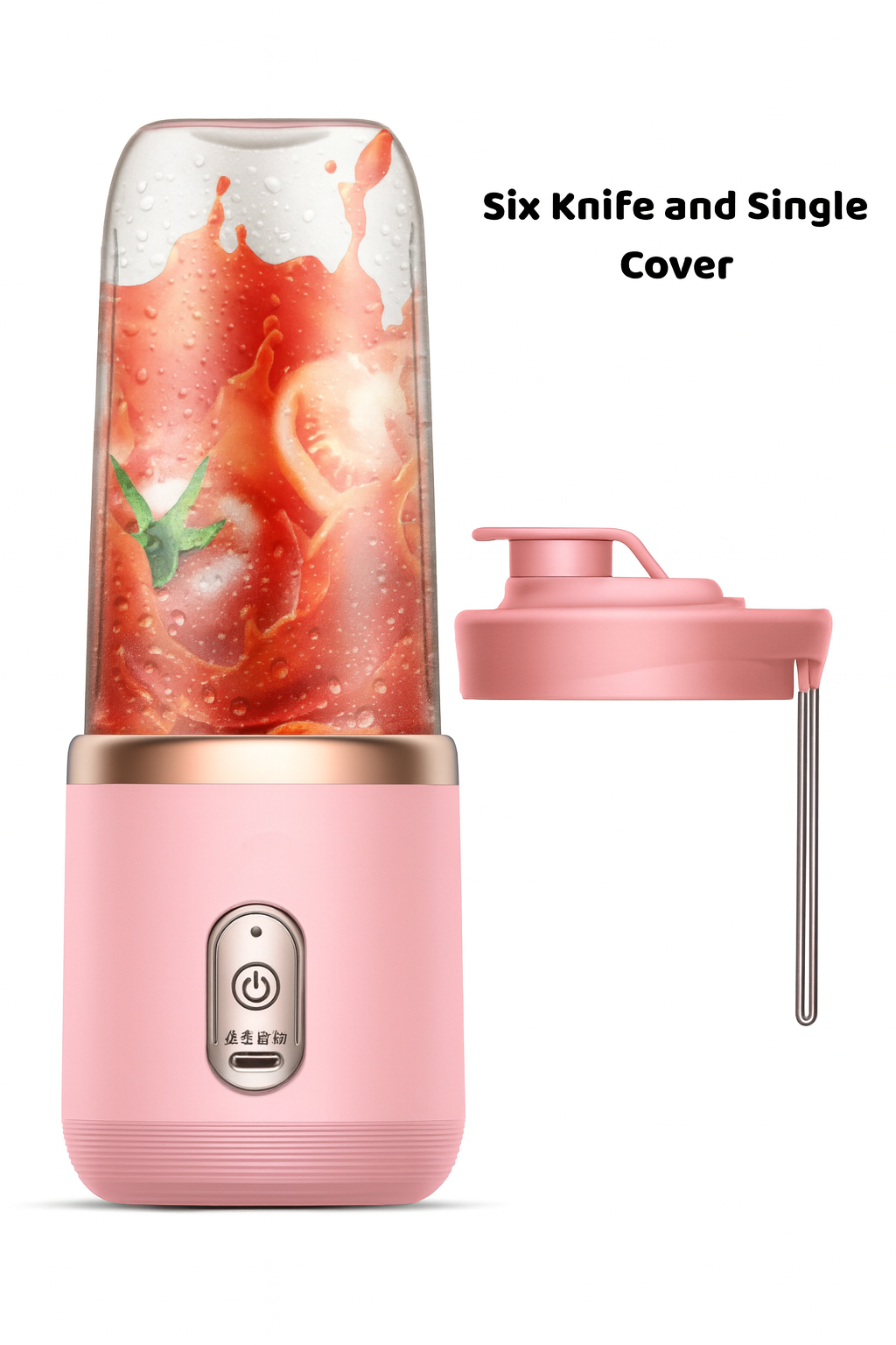 Portable USB Rechargeable Blender – 6-Blade Power for Smoothies, Juices & More