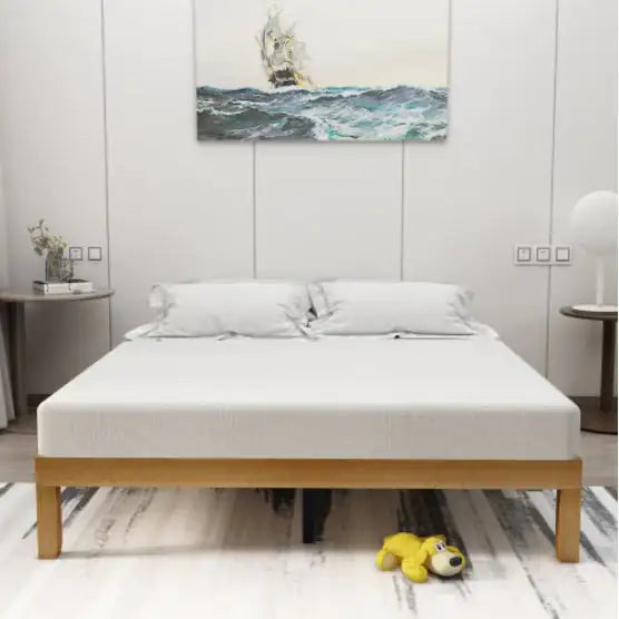 Queen Size Wood Platform Bed Frame, No Box Spring Needed, Strong Wood Slat Support, Easy Assembly