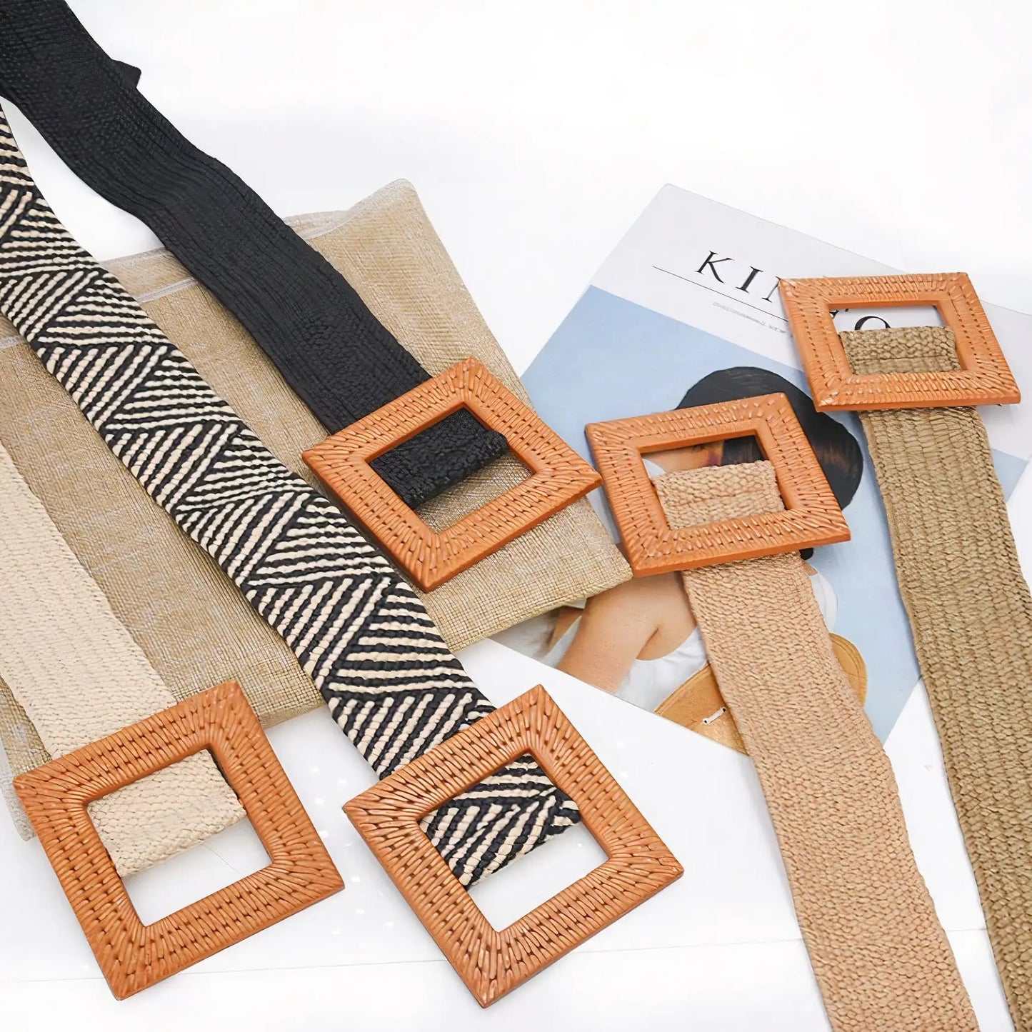 Square Adjustable Belt – Vintage Braided Stretchable Belt