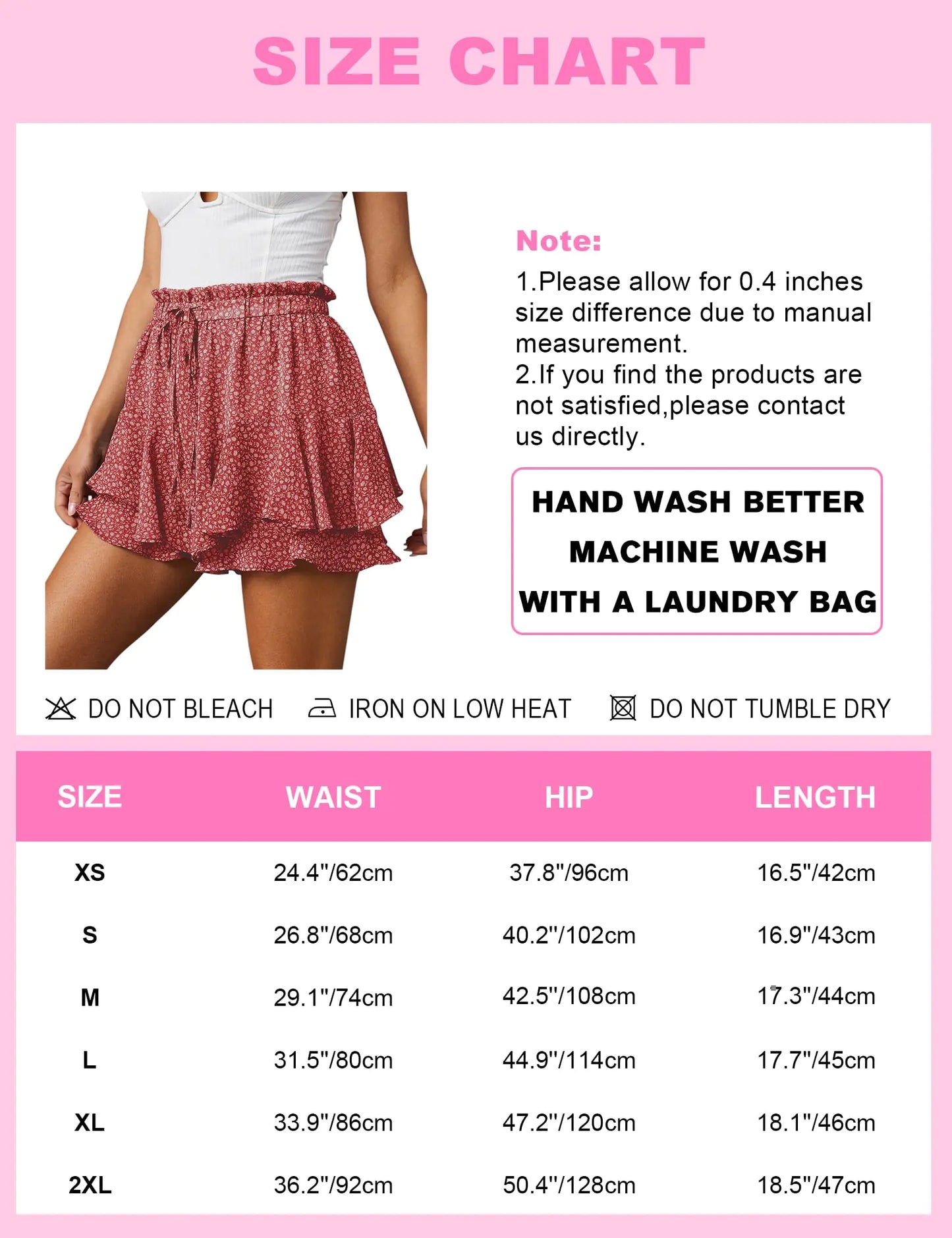 Flowy Shorts for Women Casual Boho Floral Skorts Ruffle Mini Skirts Running Tennis Butterfly Shorts Chiffon Shorts Small T Pink Green Floral