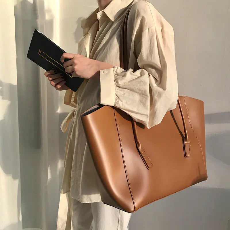 Ladies Handbag Shoulder Bag – Elegant Square Tote in Four Classic Shades