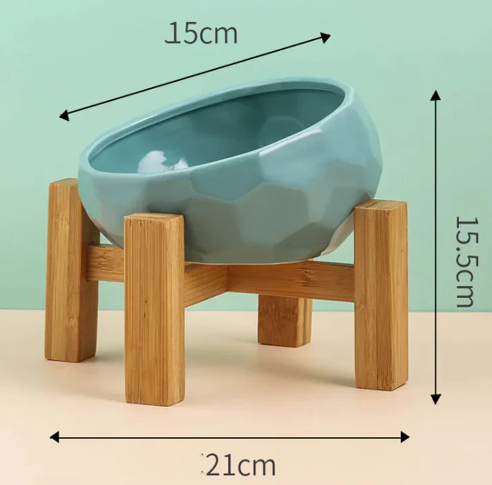 Ergonomic Tilted Ceramic Pet Bowl – Anti-Spill, Non-Slip Feeding Dish