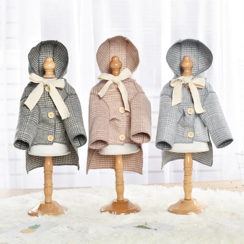 Chessboard Pattern Pet Cashmere Coat – Soft, Stylish Warmth for Your Furry Companion