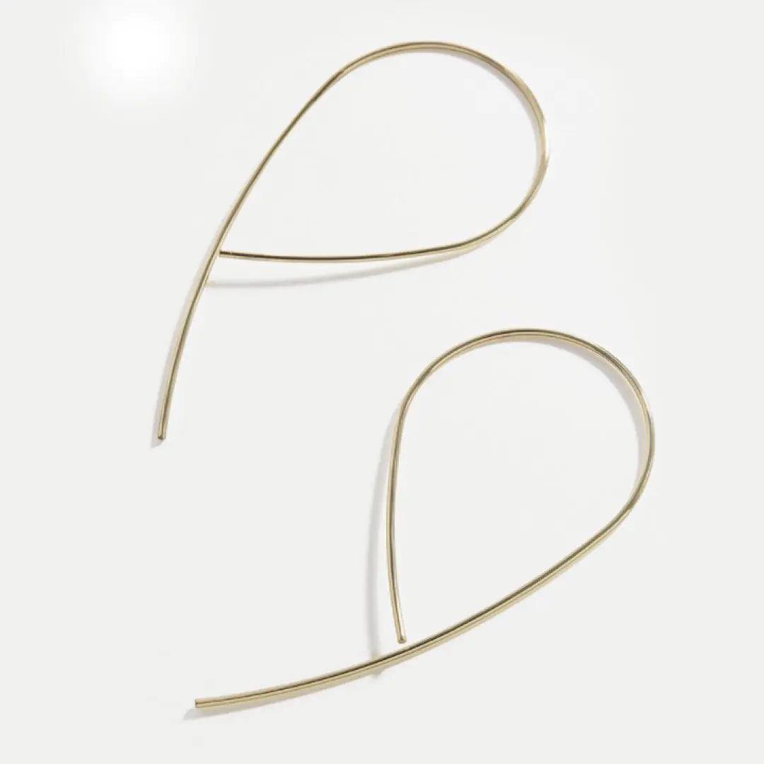 P Earrings – Minimalist 18K Gold Vermeil Arched Earrings