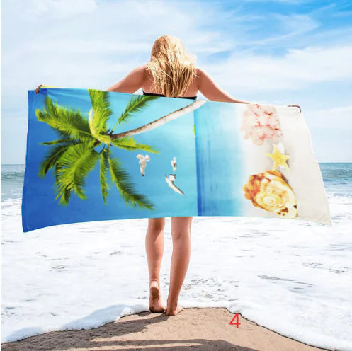 Printed Microfiber Beach Towel – Quick-Drying, Lightweight, and Fun for Summer Adventures