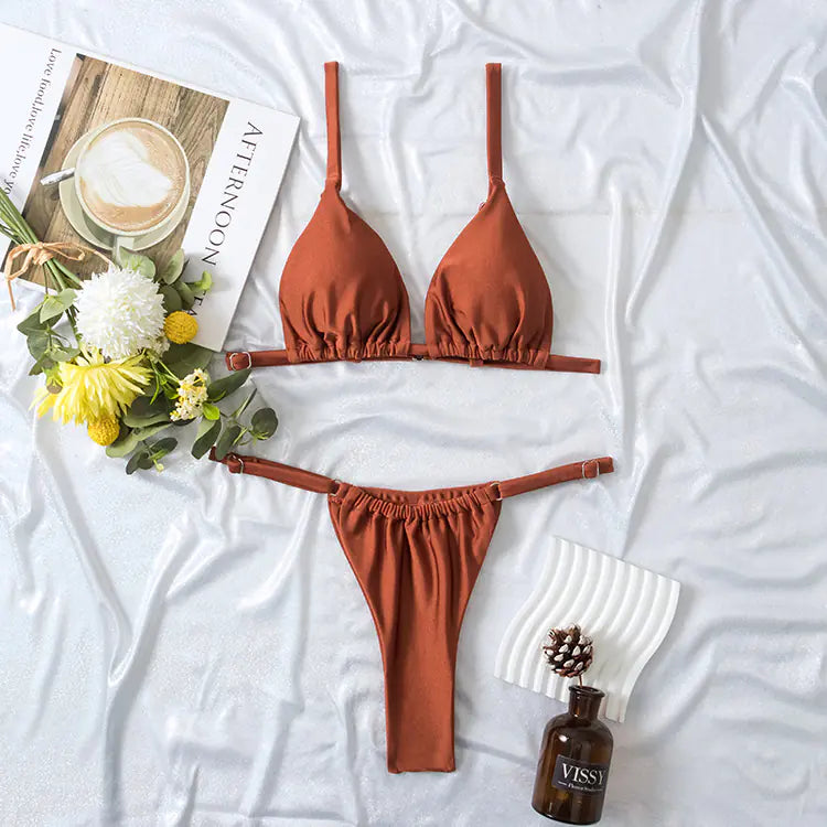 Double-Layer Bikini – European Style Two-Piece in Chic Summer Shades