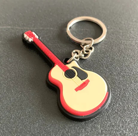 Silicone Guitar Keychain Pendant