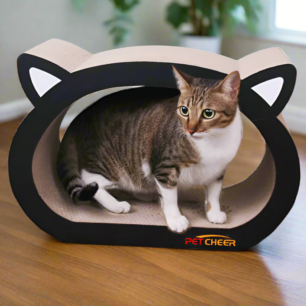 Cat Head Scratch Board – Corrugated Paper Scratcher for Claw Care, Play & Lounge