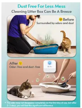 Smart Cat Odor Purifier with 4000mAh Battery – Long-Lasting Deodorizer