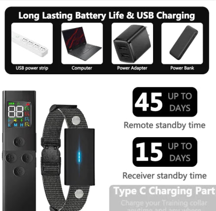 Color Screen Dog Shock Collar – Rechargeable Waterproof Trainer with 3 Modes & 800M Range