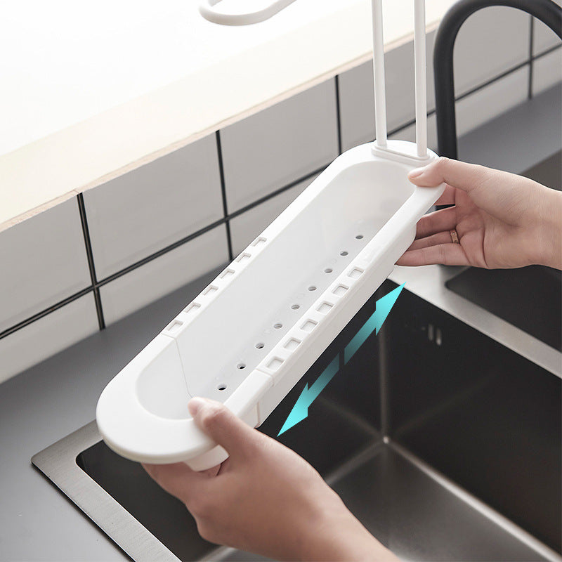 Retractable Sink Drain Rack Filter – Adjustable Kitchen Organizer for Washing & Draining