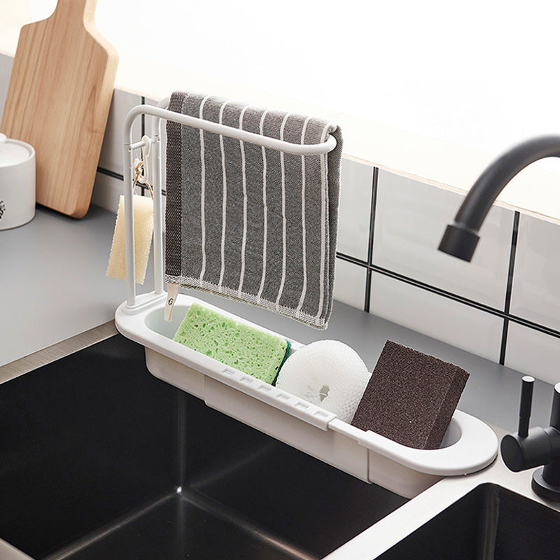 Retractable Sink Drain Rack Filter – Adjustable Kitchen Organizer for Washing & Draining