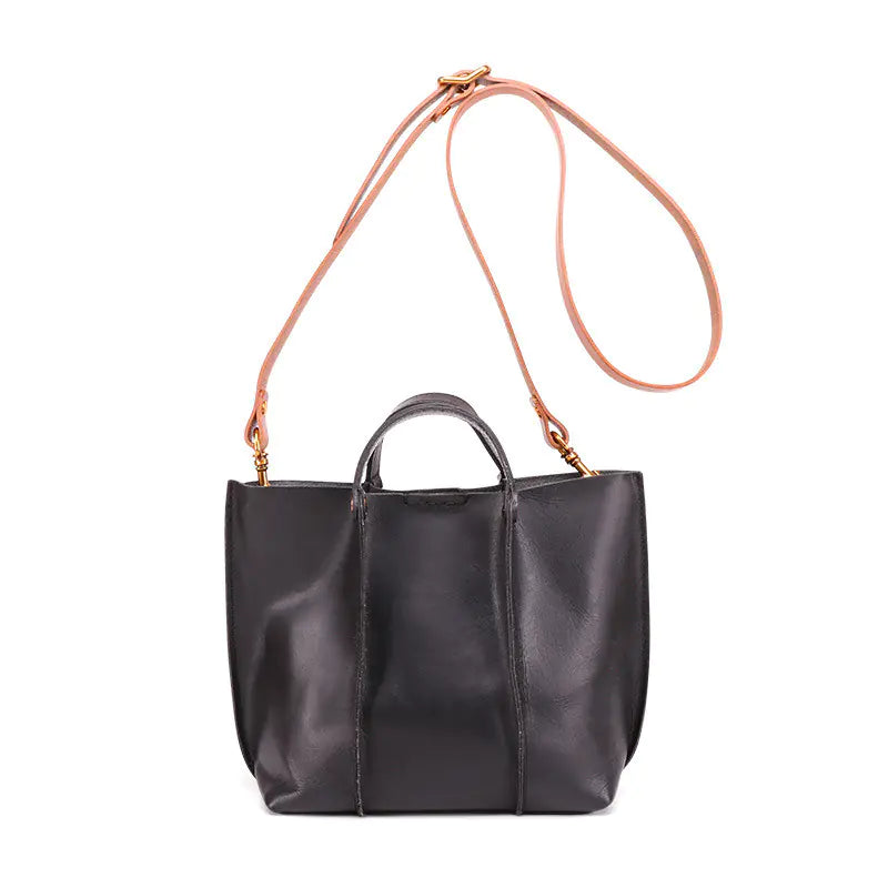 Layered Leather Handbag – Premium Cowhide Shoulder Messenger Bag in Six Timeless Colors