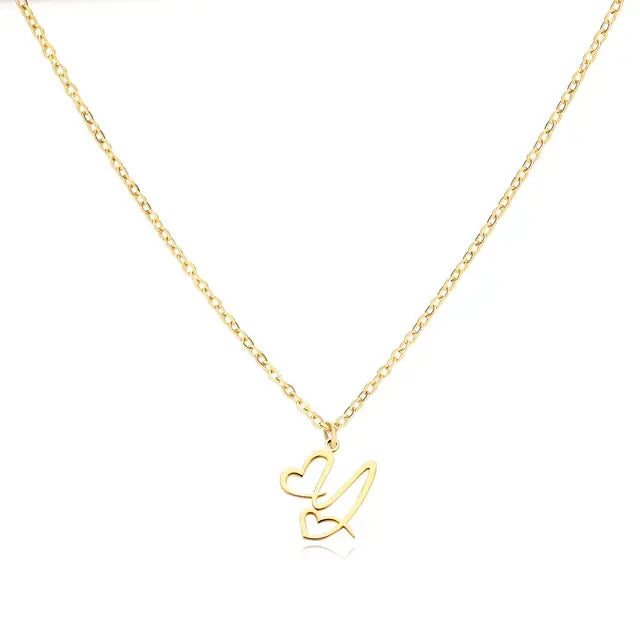 Heart Initial Letter Necklace