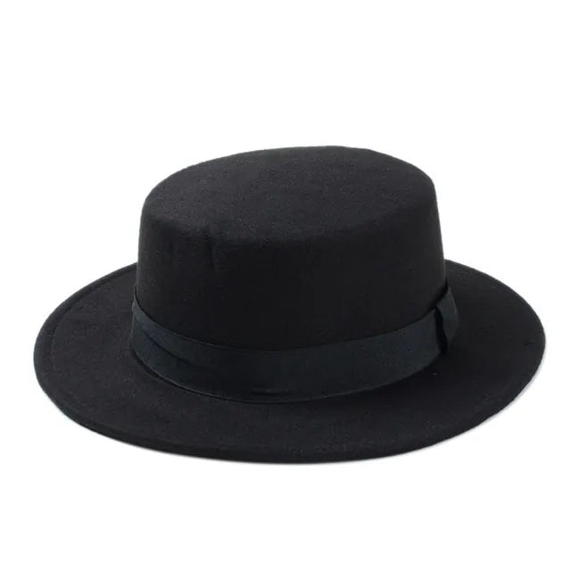Flat Top Wool Hat for Men