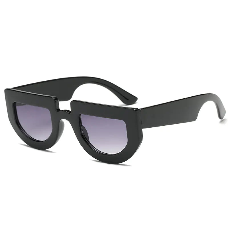 unisex Vintage Irregular Thick Frame Sunglasses – Bold Retro Style with UV400 Protection (230mm Width)