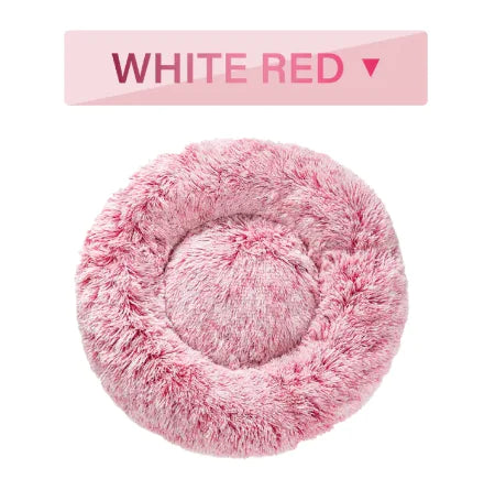 Fluffy Donut Pet Bed – Plush, Calming Comfort for Dogs and Cats