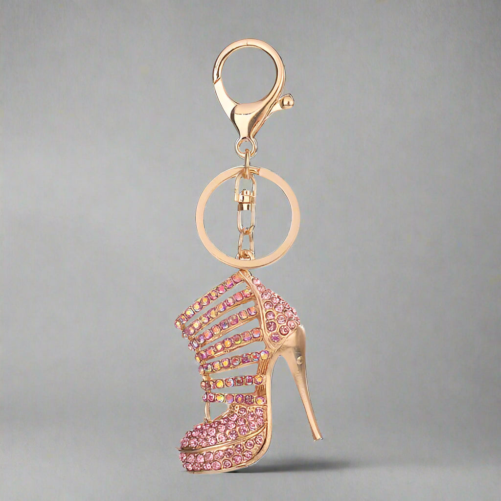 Exaggerated Trend Alloy High Heels Keychain Pendant – Rhinestone-Studded Fashion Charm