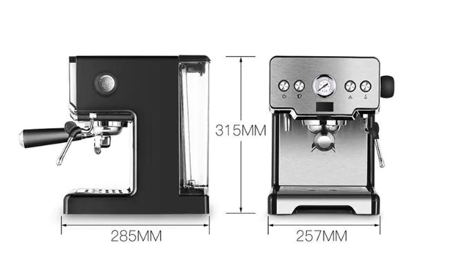 Italian Semi-Automatic Espresso Coffee Machine – 15BAR Pressure, 1.7L Water Tank, Integrated Steam Milk Frother (1450W Fast Heating, Stainless Steel Design)