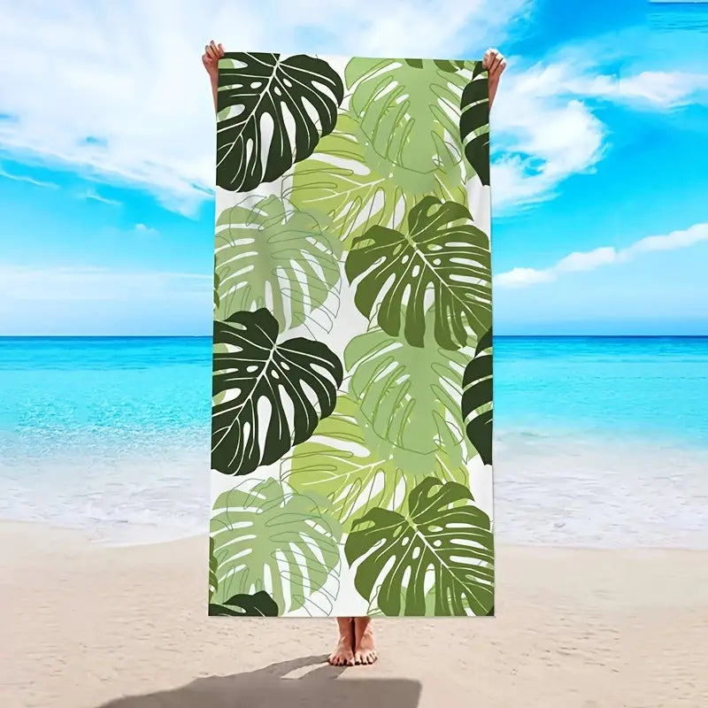 Abalone Leaf Pattern Beach Towel – Soft, Quick-Dry, and Stylish for All Outdoor Adventures