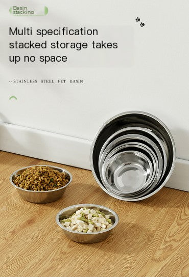Stainless Steel Pet Bowl – Stackable, Polished, and Perfect for Cats and Dogs