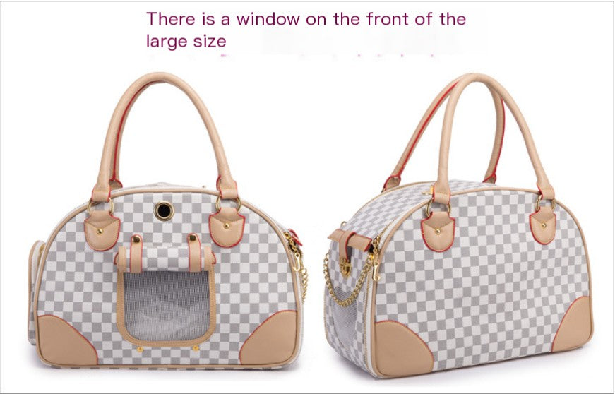 Deluxe PU Leather Pet Carrier – Stylish Travel Bag in 2 Sizes for Small Dogs & Cats
