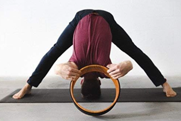 SukhaMat Yoga Wheel – Pro – 12.5" x 5" (Woodgrain/Black)