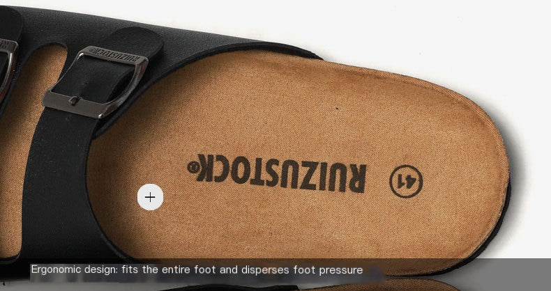 Cross-Border Couple Cork Slippers – Ergonomic Summer Comfort with Durable Buckle Design