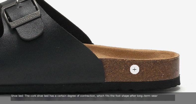 Cross-Border Couple Cork Slippers – Ergonomic Summer Comfort with Durable Buckle Design