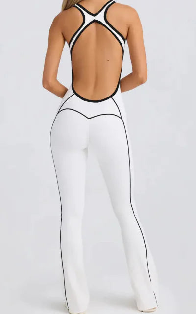 Yoga Jumpsuit for Women – Colorblock One-Piece Activewear Bodysuit