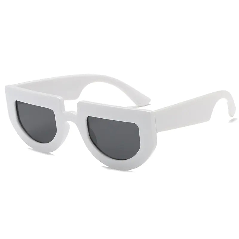 unisex Vintage Irregular Thick Frame Sunglasses – Bold Retro Style with UV400 Protection (230mm Width)