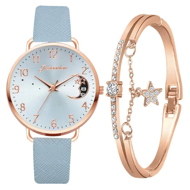 Unveil Timeless Elegance with the Moon Bracelet & Watch Set