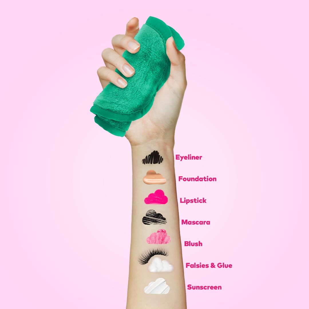 The Original MakeUp Eraser 100% Recycled Mini PRO Erase All Makeup With Just Water Including Waterproof Mascara Eyeliner Foundation Lipstick Sunscreen and More! (Green)
