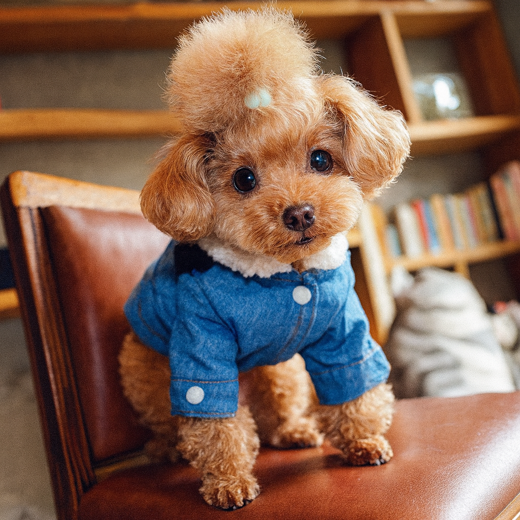 Thickened Warm Dog Cotton Jacket – Stylish Denim Winter Coat (XS to XL)