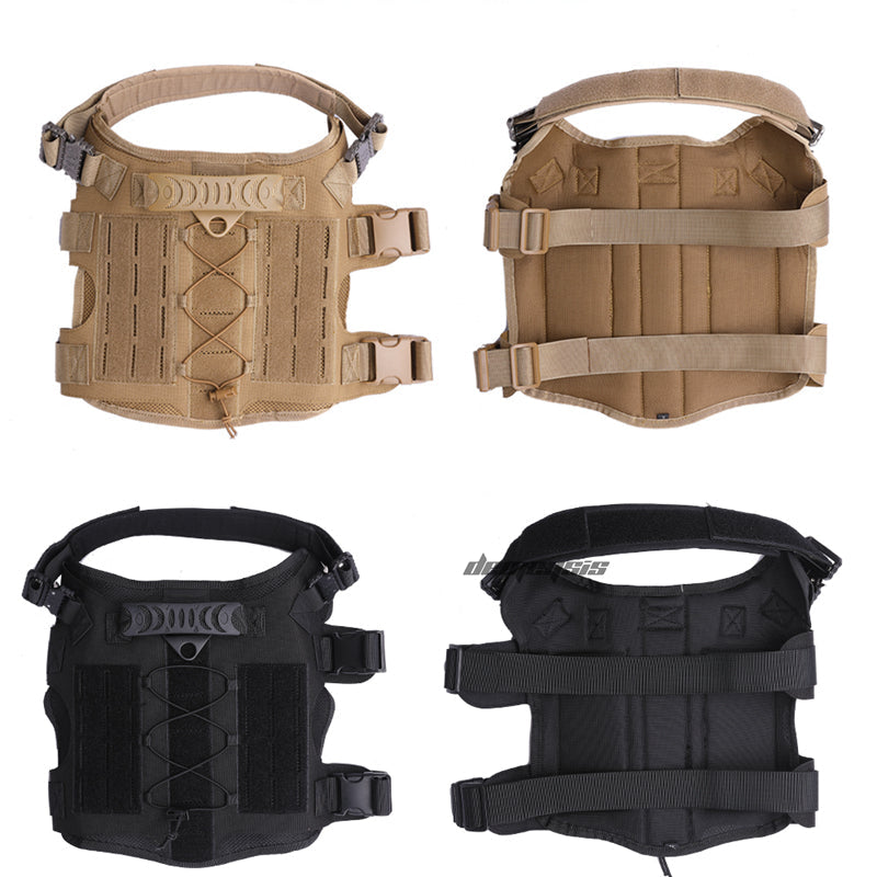 Tactical Dog Vest Harness with MOLLE Pouch and Leash Options – Durable 1000D Nylon Outdoor Gear for Medium to Large Dogs