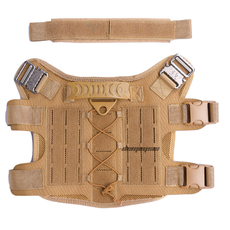 Tactical Dog Vest Harness with MOLLE Pouch and Leash Options – Durable 1000D Nylon Outdoor Gear for Medium to Large Dogs