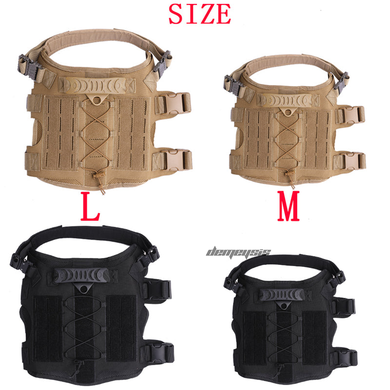 Tactical Dog Vest Harness with MOLLE Pouch and Leash Options – Durable 1000D Nylon Outdoor Gear for Medium to Large Dogs