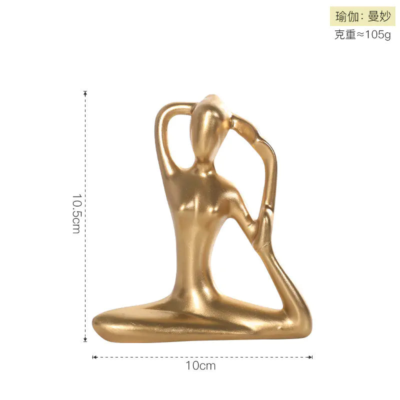 Nordic Minimalist Yoga Girl Figurine – Resin Modern Home Decor Sculpture