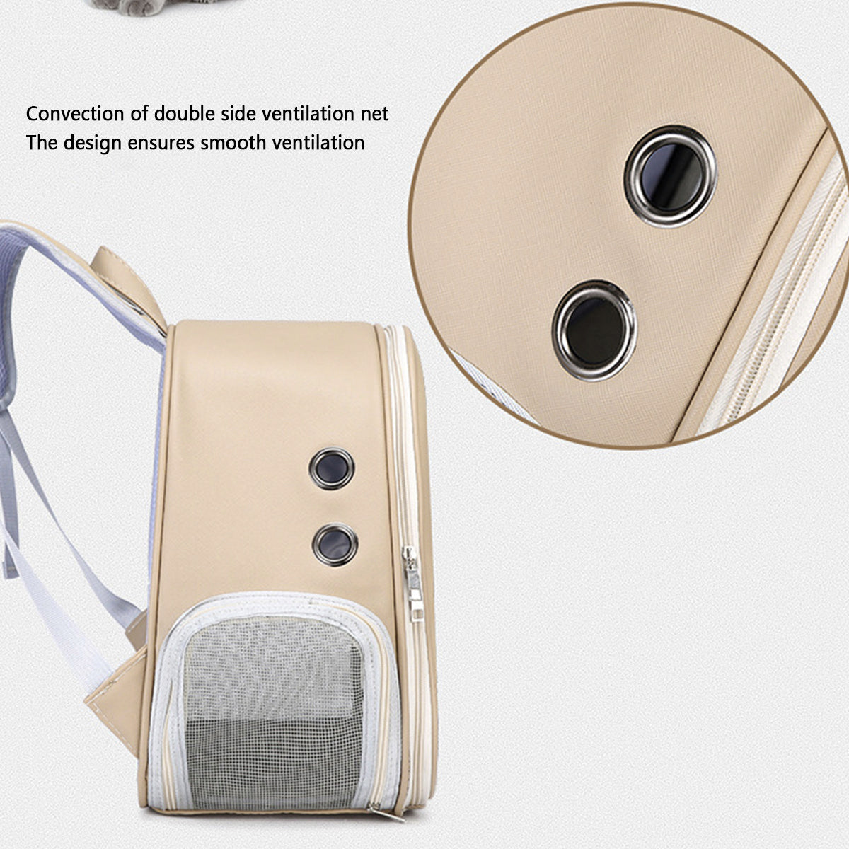 PU Portable Cat Carrier Backpack – Transparent Travel Bag for Small Dogs & Cats